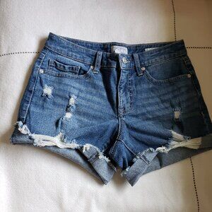 $8 Sofia Jeans by Sofia Vergara Lila Midrise Denim Shorts Dark Wash Size 00